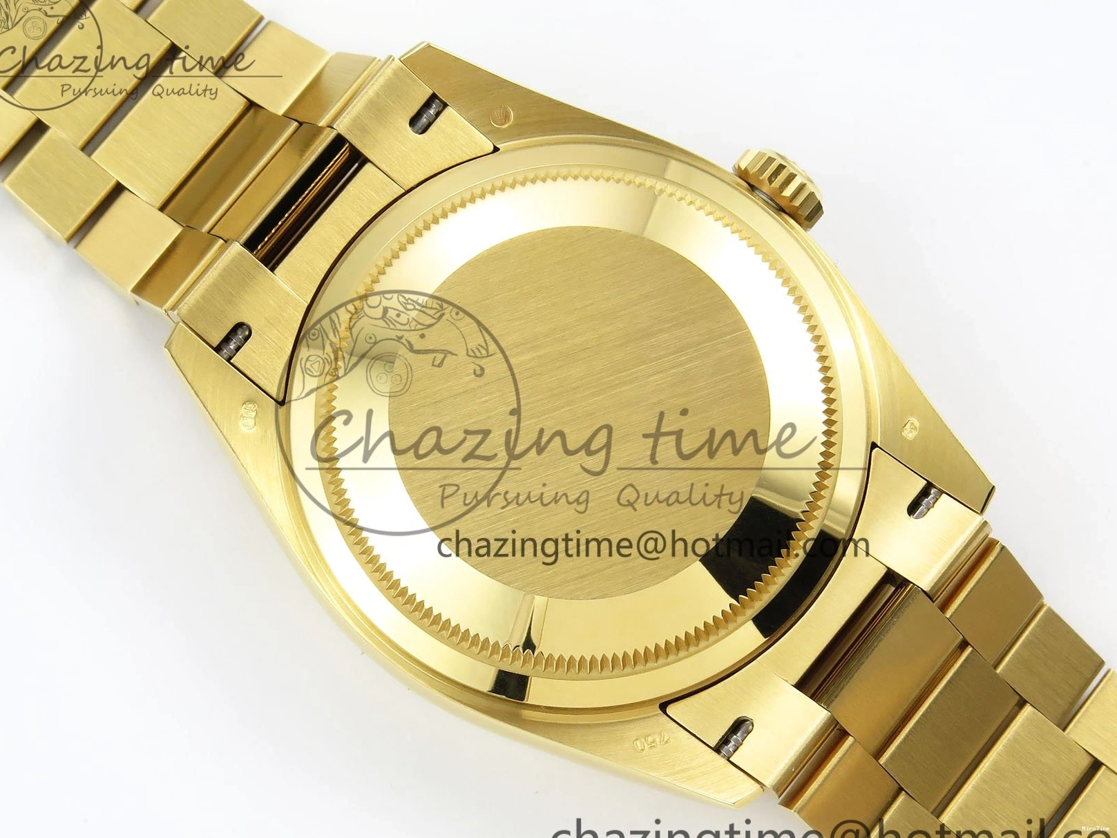 MiroTime 0121 WaterResistant Day Date 36 YG RAF 1:1 Best Edition Brown Oman Dial Diamonds Bezel on YG Bracelet A 1518